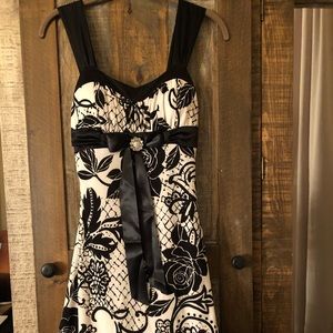 Black and white party dress
